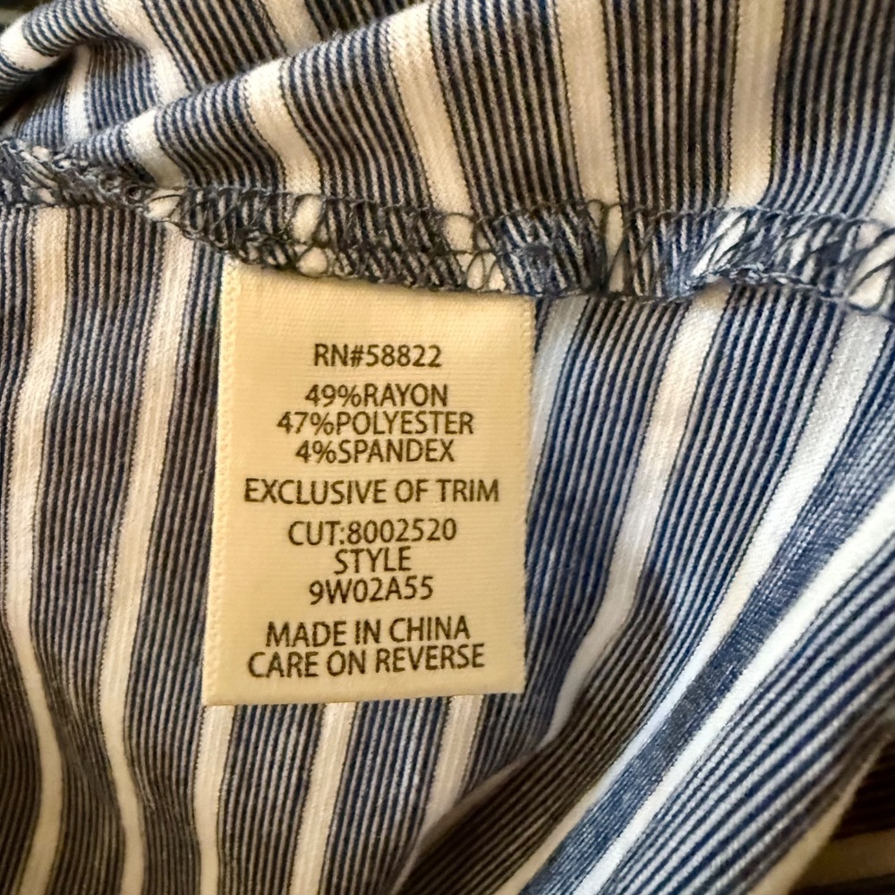 Max Studio sleeveless sundress, blue/grey and white pinstripe, NWT - Picture 4 of 4